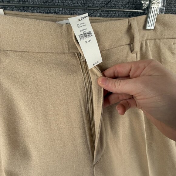 NWT Banana Republic Brushed Pleated Pant Men 34x30 Tapered Leg Relaxed Fit - Picture 10 of 16